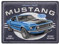 Nostalgic-Art Retro Blechschild, 30 x 40 cm, Ford Mustang &ndash; 1969 Mach 1 Blue &ndash;