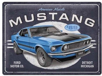 Nostalgic Art Ford Mustang Blue ´69 40x30cm
