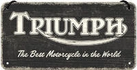 Nostalgic-Art Retro H&auml;ngeschild, 10 x 20 cm, Triumph &ndash; Logo Black Wood &ndash;