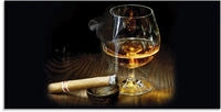Artland Glasbild "Zigarre und Cognac" Zigarren 1 Stk. tlg. in verschiedenen Gr&ouml;&szlig;en