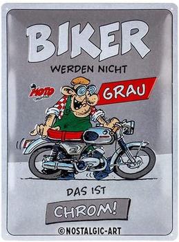 Nostalgic Art MOTOmania Biker werden nicht grau 30x40cm