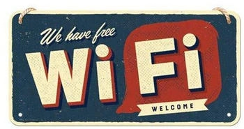 Nostalgic Art chtung Free WiFi 20x10cm Nostalgic Art chtung Free WiFi 20x10cm