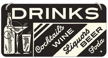 Nostalgic Art Open Bar Drinks 20x10cm