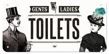 Nostalgic Art Achtung Toilets 20x10cm