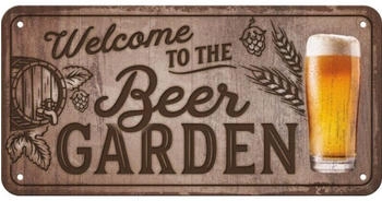 Nostalgic Art Open Bar Welcome to the Beer Garden 20x10cm