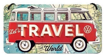Nostalgic Art Volkswagen VW Bulli Let's Travel The World 20x10cm