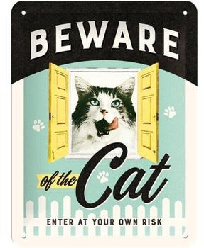 Nostalgic Art Blechschild Beware of the Cat (15x20cm) Nostalgic Art Blechschild Beware of the Cat (15x20cm)