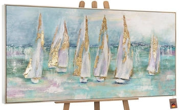 YS-Art Segelboote mit Rahmen 120x60cm