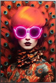 KARE Bild Fancy Red Lady LED 120x80cm