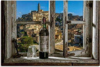Art-Land Blick aus dem Fenster Matera Italien 120x80 cm