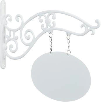 Relaxdays Gusseisen Wandschild zum Beschriften Weiß nostalgisch (10044927)