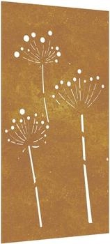 vidaXL Garten-Wanddeko Cortenstahl Blumen-Design 105x55 cm (824486)