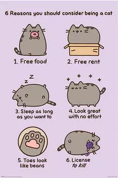 Wall-Art Poster, Filmposter Pusheen Reasons to be a Cat 61x91,5 cm