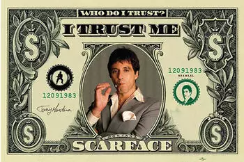 Wall-Art Poster, Filmposter SCARFACE Dollar 91,5x61 cm