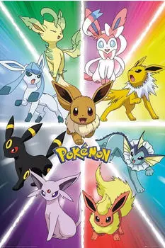 Pok&eacute;mon Poster, Filmposter - Eevee Evolution 61x91,5 cm