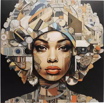 KARE Glasbild 3D Art Geo Woman 80x80cm