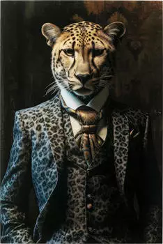 KARE Glasbild Mister Leo 40x30cm