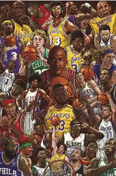 Wall-Art Sport Poster Basketball Superstars 61x91,5 cm