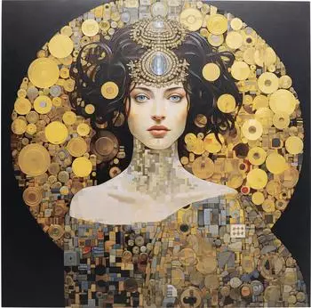 KARE Glasbild Art Nouveau Lady 3D 80x80cm