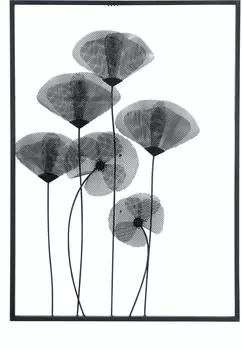 Casablanca by Gilde Wandrelief Mohn, Metall, schwarz, 70cm (84219)