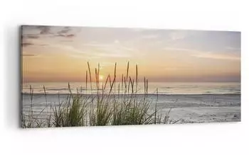 Arttor Leinwandbild "Westen Sonne Strand" Panorama 120x50cm (AB120x50-4201)
