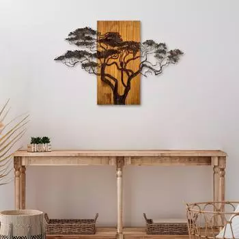 Wallity Dekoratives Wandbild aus Holz, handbemalt, mehrfarbig, 90x58x3cm (899SKL2673)