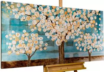 Kunstloft Gemälde „Blaue Melancholie", handgemalt, Leinwand 140x70cm