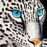MCW Ölgemälde Weißer Leopard, handgemalt, 100x100cm