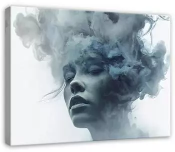 Wallarena Leinwandbild Frau Abstrakt, blau, 120x80cm (PP15918O20)