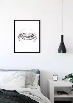 Komar Wandbild Crab White 50 x 70 cm