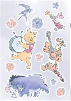 Komar Deko-Sticker Winnie Pooh Flowers 50 x 70 cm gerollt