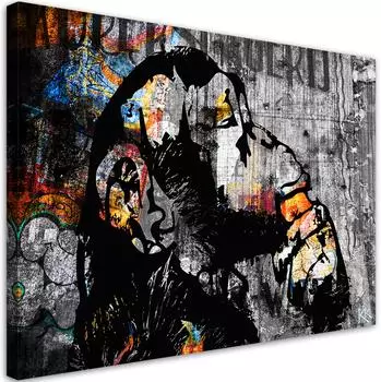 Feeby Leinwandbild Street Art Banksy Monkey Abstrakt