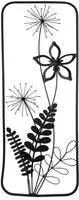 GILDE Wanddekoobjekt "Wandrelief, "Black Flowers", Blumenmotiv, Metall, schwarz"