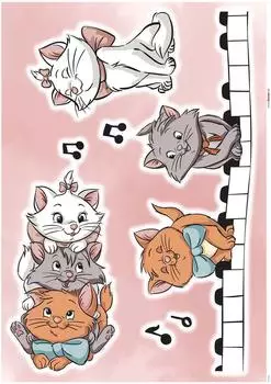 Komar Deko-Sticker Aristocats Kittens 50 x 70 cm gerollt