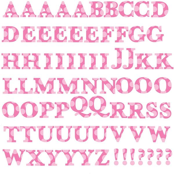 RoomMates Alphabet pink