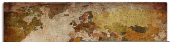 Art-Land Weltkarte Leinwandbild auf Keilrahmen (45 x 60 cm)