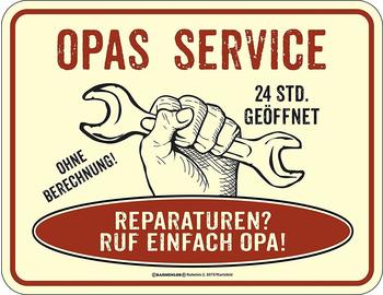 Rahmenlos Schild Opas Service (3732)