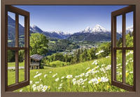 Artland Wandbild "Fensterblick Bayerischen Alpen" Berge 1 Stk. tlg. als...