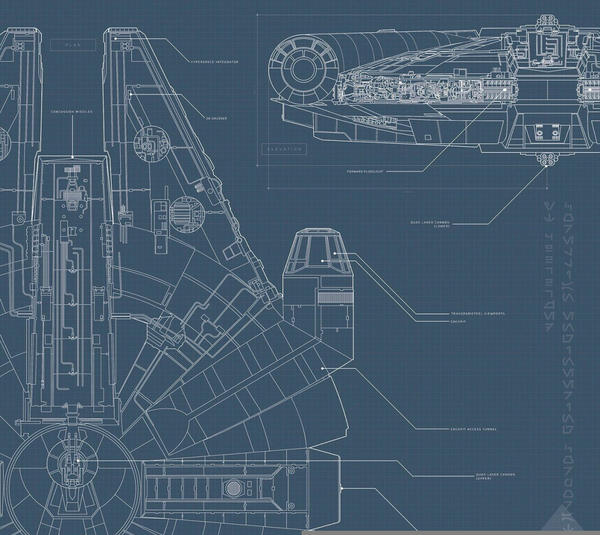 Komar Star Wars Blueprint Falcon 30x40cm