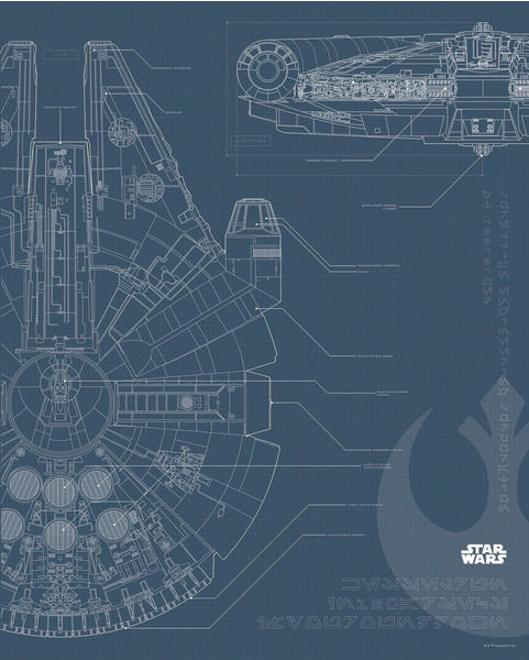Komar Star Wars Blueprint Falcon 40x50cm