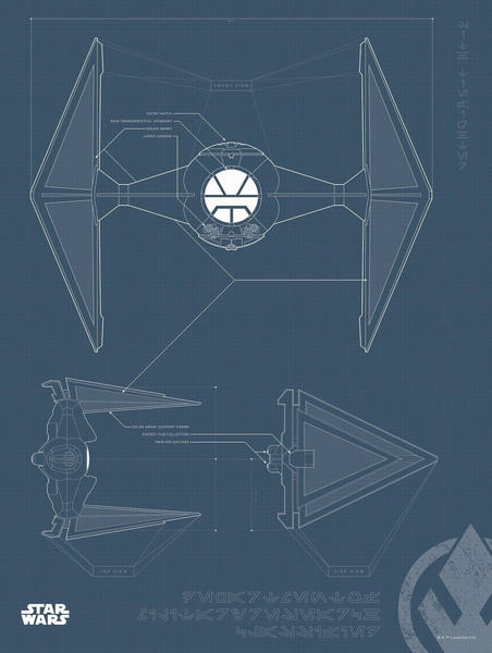 Komar Star Wars Blueprint Sith TIE-Fighter 30x40cm