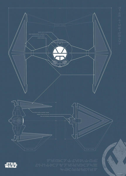Komar Star Wars Blueprint Sith TIE-Fighter 50x70cm