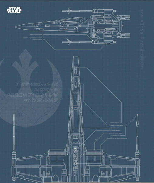 Komar Star Wars Blueprint X-Wing 30x40cm