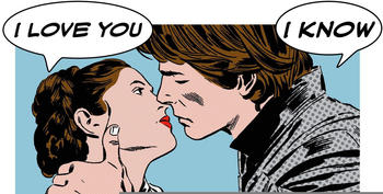 Komar Star Wars Classic Comic Quote Leia Han 40x30cm