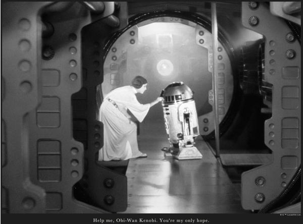 Komar Star Wars Classic Leia R2D2 Quote 40x30cm