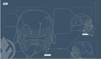 Komar Star Wars EP9 Blueprint Kylo Helmet 40x30cm