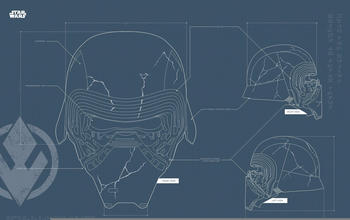 Komar Star Wars EP9 Blueprint Kylo Helmet 70x50cm
