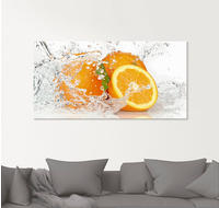 Artland Glasbild "Orange mit Spritzwasser" S&uuml;&szlig;speisen 1 Stk. tlg. in verschiedenen