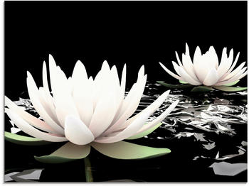 Art-Land Zwei Lotusblumen auf dem Wasser 80x60cm (50634531-0)