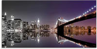 Artland Glasbild "New York Skyline n&auml;chtliche Reflektion" Amerika 1 Stk. tlg....